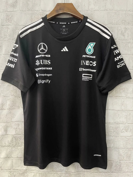 F1 Mercedes Black Round Collar Racing jersey 25