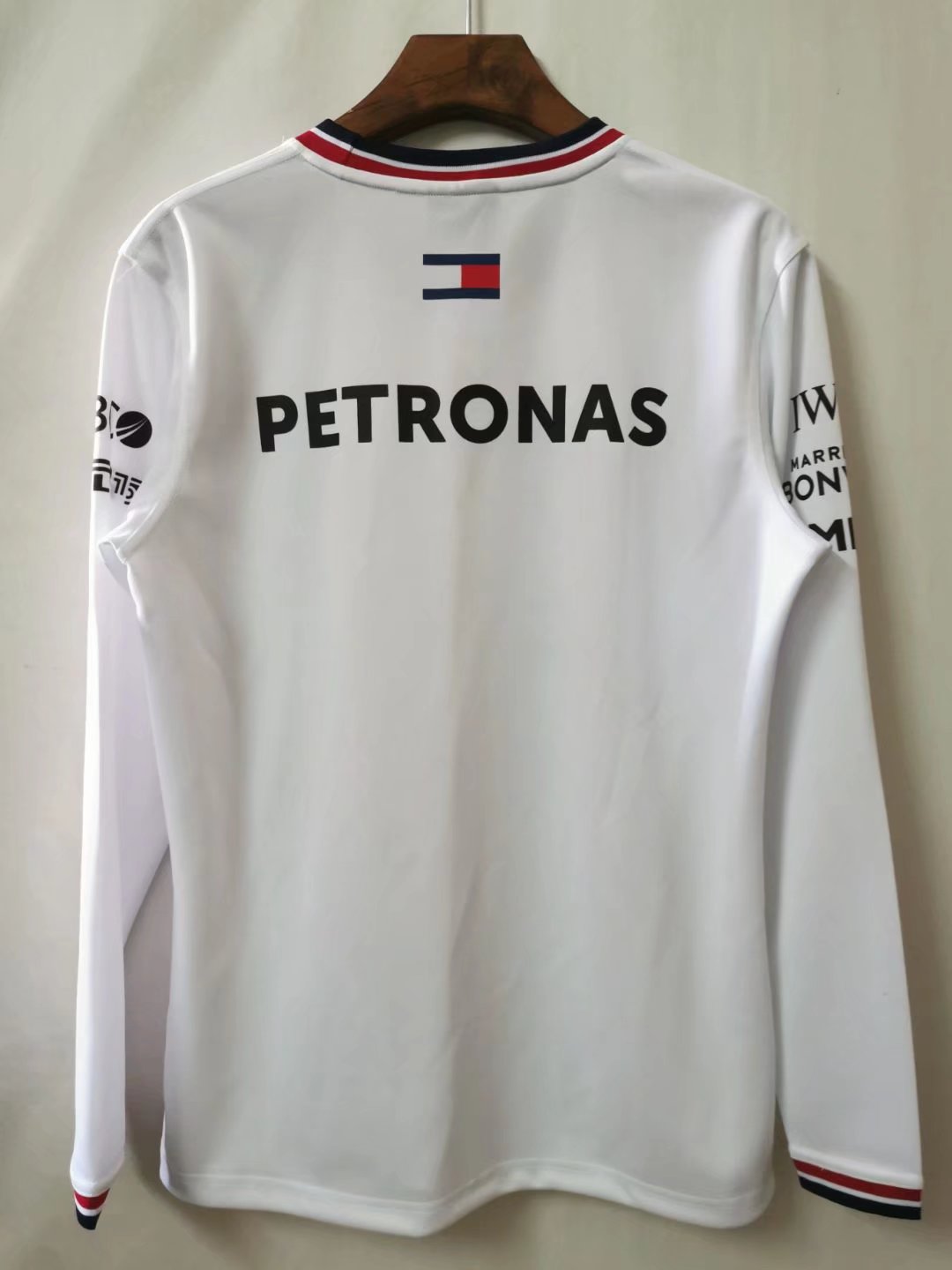 F1 Mercedes White Round Collar LS Jersey 21/22