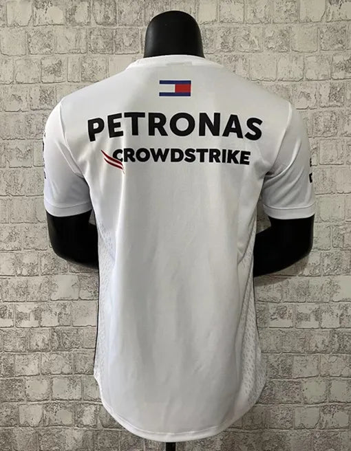F1 Mercedes White Round Collar Jersey 23
