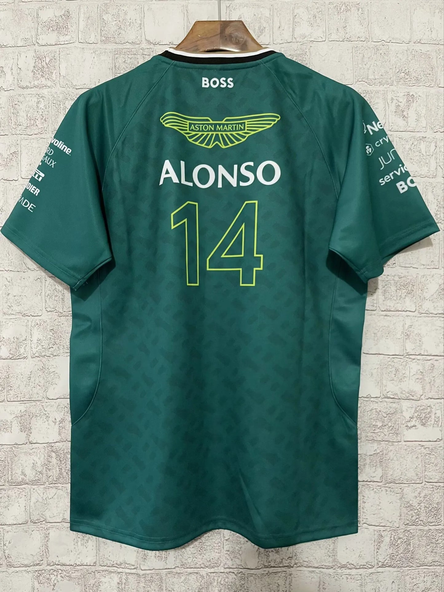 F1 Aston martin Green jersey  round collar 24