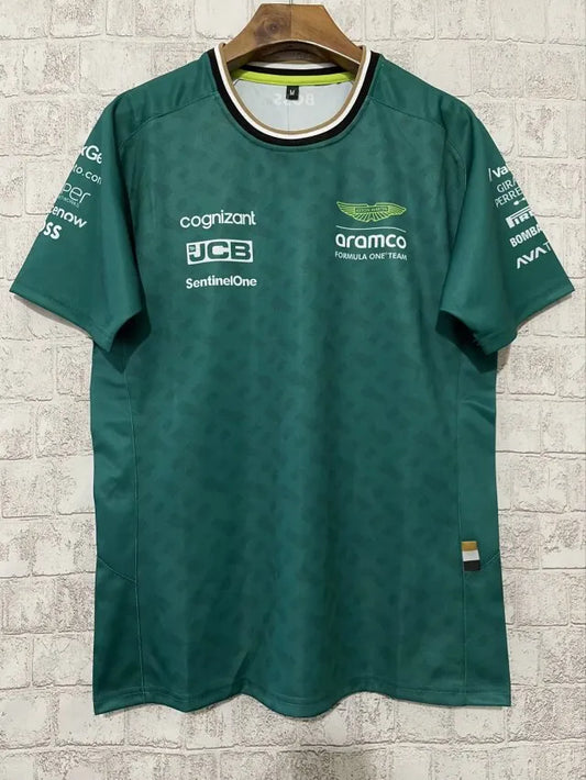 F1 Aston martin Green jersey  round collar 24