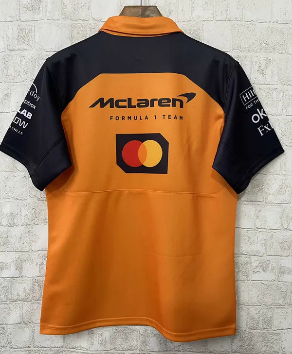F1 McLaren Orange turndown Collar Jersey 25