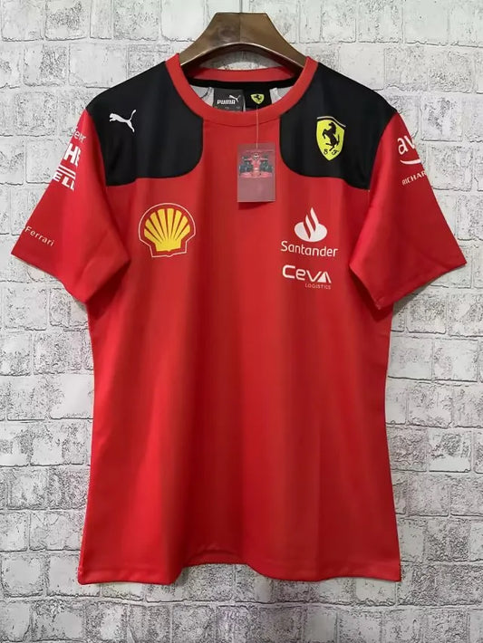 F1 Ferrari Red Round Collar Jersey 23