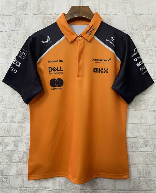 F1 McLaren Orange turndown Collar Jersey 25