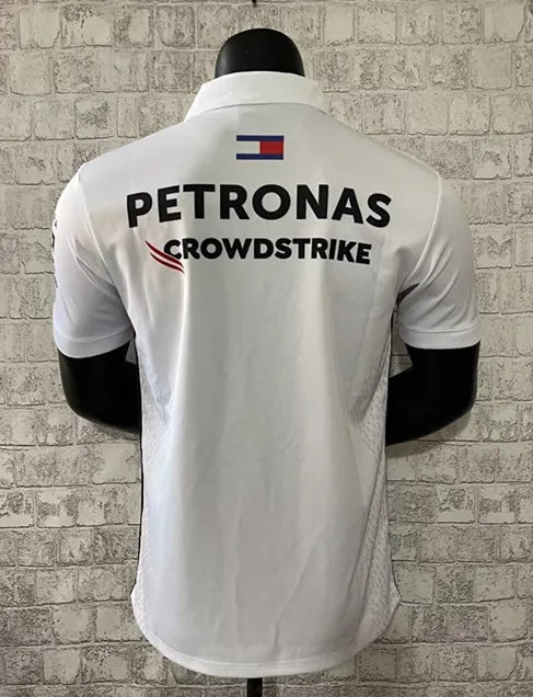 F1 Mercedes White Collar Jersey 23