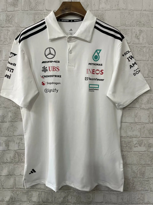 F1 Mercedes White Racing Jersey 25