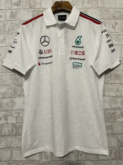 F1 Mercedes White Collared Jersey 24