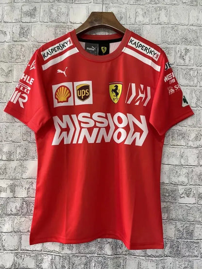 F1 Ferrari Red & Black Round Collar Jersey 21/22