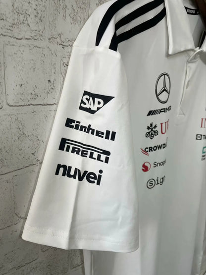 F1 Mercedes White Racing Jersey 25