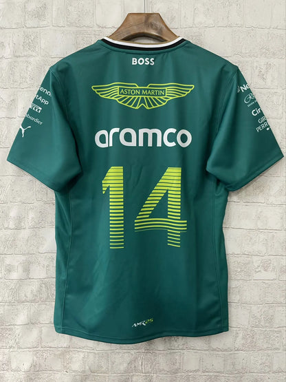 Aston Martin Round Collared Formula One #14 Jersey 25