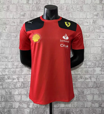 F1 Ferrari Red Round Collar Jersey 23